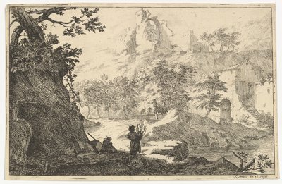 Landscape with Ruins of a Castle on a Hill, early 18th century by Jan Smees