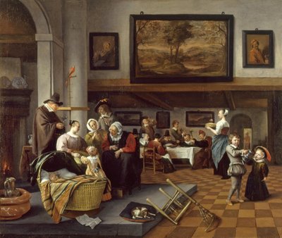 As the Old Sing, so Pipe the Young by Jan Steen