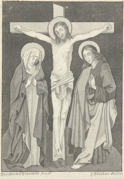 Christ on the Cross with Mary and John by Jan Stolker (signed by artist)