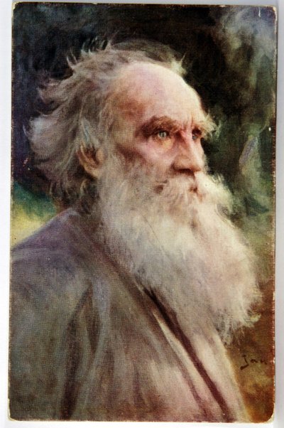 Literature. The Russian Writer Leo Tolstoy. Postcard by Jan Styka, France, c.1910 (postcard) by Jan Styka