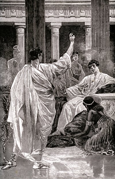 Vinicius Facing Petronius, c.1900-20 (Illustration) by Jan Styka