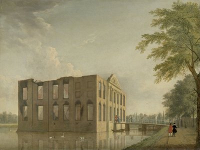 Berckenrode Castle in Heemstede after the Fire by Jan Ten Compe