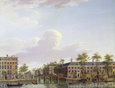 The Alms Houses on River Amstel, Amsterdam by Jan Ten Compe