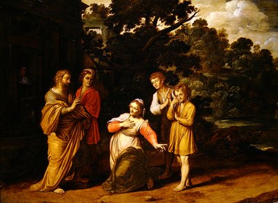 The Shunammite Woman Asking Elisha to Awaken Her Dead Son by Jan Tengnagel