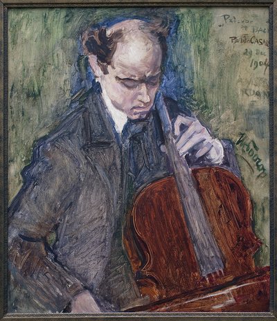 Pablo Casals playing the cello by Jan Toorop