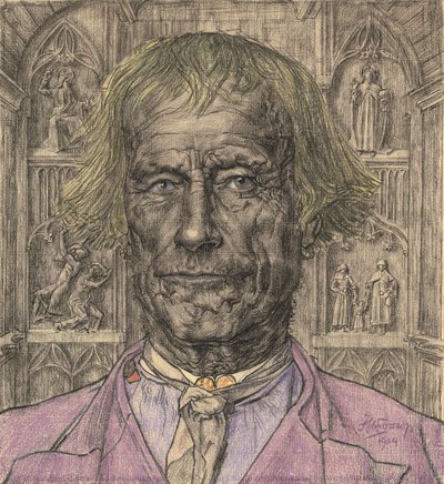 Portrait of an Old Peasant in Front of a Cathedral, 1904 by Jan Toorop