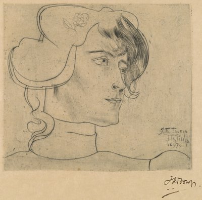 Head of a Woman (Marguérite Adolphine Helfrich) by Jan Toorop