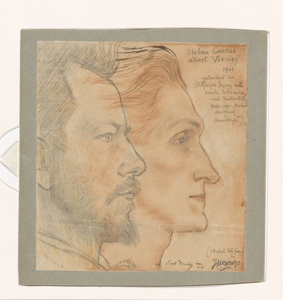 Portraits of Albert Verwey and Stefan George by Jan Toorop