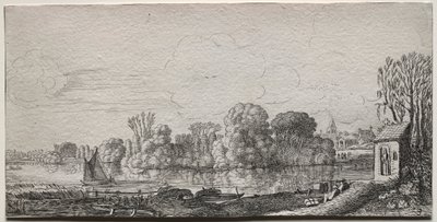 A Little Chapel by a Pond by Jan Van de Velde