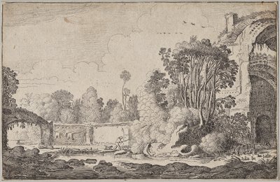 Landscapes, part III: Roman Ruins in Wooded Surroundings by Jan Van de Velde