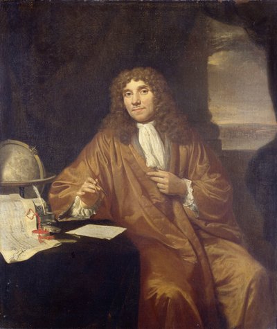 Portrait of Anthonie van Leeuwenhoek, Natural Philosopher and Zoologist in Delft by Jan Verkolje (I)