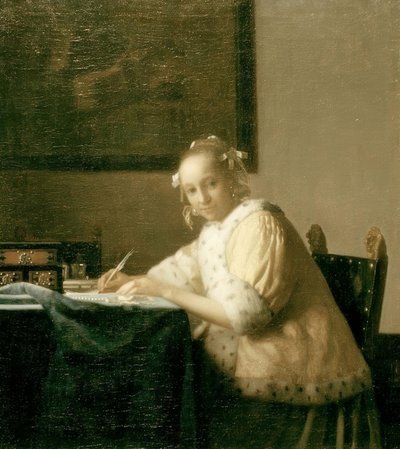 Letter Writer in Yellow by Jan Vermeer van Delft