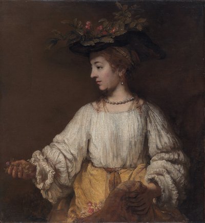 Flora by Rembrandt van Rijn by Johannes Vermeer