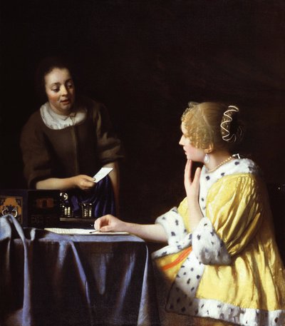 Lady with Her Maidservant Holding a Letter by Jan Vermeer van Delft