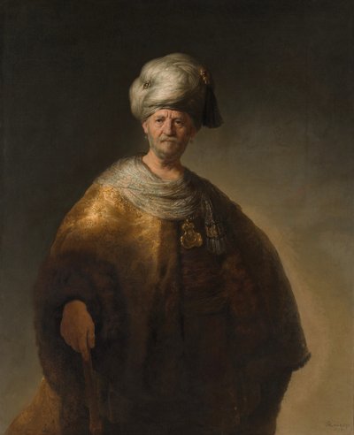 The Oriental Noble also known as The Slavic Noble - Painting by Rembrandt van Rijn by Johannes Vermeer