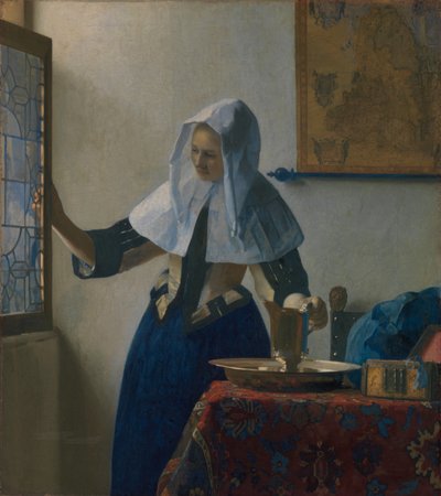 Young Woman with a Water Pitcher by Jan Vermeer van Delft