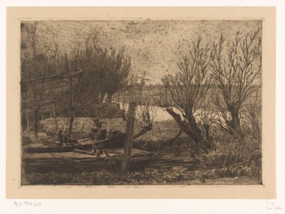 Landscape with Boats in a Ditch near a Canal by Jan Veth