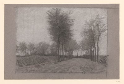 Country Road with Trees on Both Sides by Jan Veth