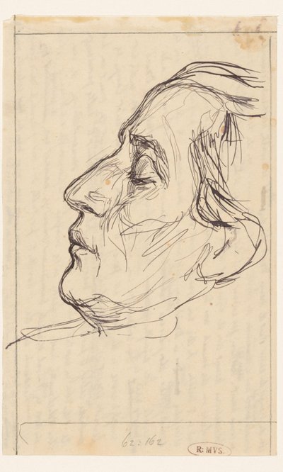 Portrait of a Man with Closed Eyes, Profile to the Left by Jan Veth