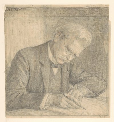 Portrait of J. van der Vegt, Writing by Jan Veth
