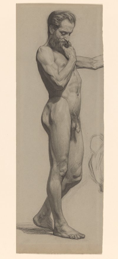 Standing Male Nude, Facing Right by Jan Veth