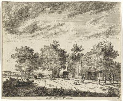 Landscape Halfway Overveen Half wegen Overveen (title on object) Landscapes of the Surroundings of Haarlem (series title) Views Outside Haarlem, Done by J.V.V. (series title on object) by Jan Vincentsz. van der Vinne