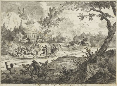 Wolf Hunt near Conflans, Savoie by Jan Vincentsz. van der Vinne