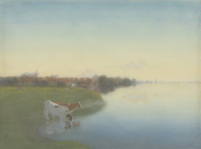 Bank of the IJssel near Hattem by Jan  Voerman