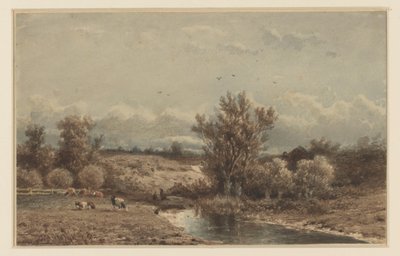 Landscape with River and Cows by Johannes Martinus Vrolijk