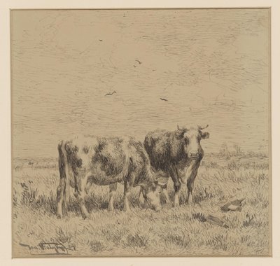 Two Cows in a Meadow by Johannes Martinus Vrolijk