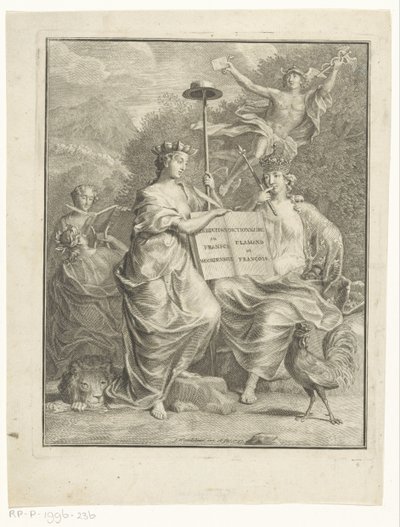 Personifications of the Austrian Netherlands and France by Jan Wandelaar