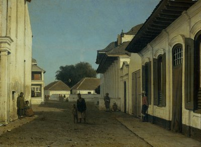 A Street in the Old Part of Batavia by Jan Weissenbruch (attributed to)