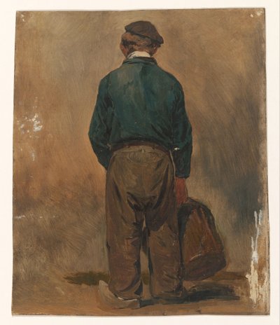 Fisherman, with a Basket in His Hand, Seen from Behind by Jan Weissenbruch