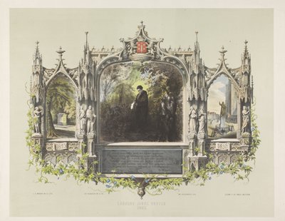 Commemorative Plaque for Laurens Coster at the Festivities for the Unveiling of the Statue in Haarlem, 1856 by Jan Weissenbruch