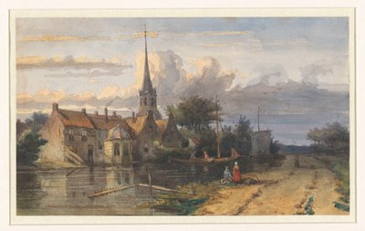 View of a Village by a Canal by Jan Weissenbruch
