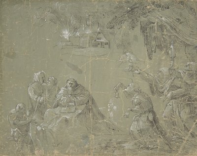 Temptation of St. Anthony (recto), Fantastic Landscape (verso) by Jan Wellens de Cock.