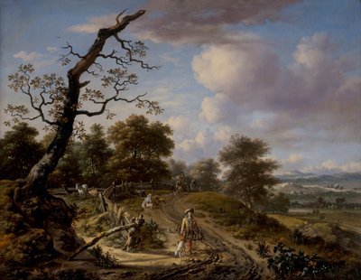 A Hilly Landscape with a Hawking Party by Jan Wijnants