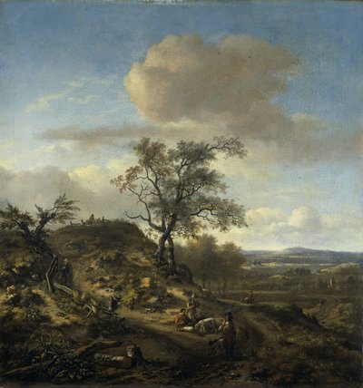 Landscape with a Hunter and Other Figures by Jan Wijnants