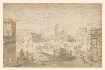 The Month of February: Carnival Scene in an Italian Square by Jan Wildens