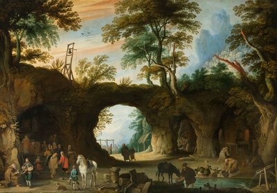 Pilgrimage Place in a Rocky Landscape by Jan Wildens