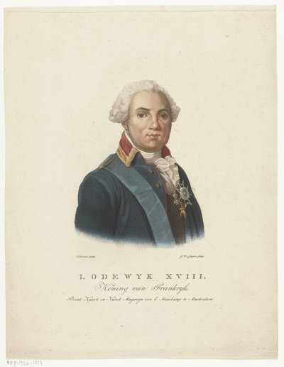 Portrait of Louis XVIII, King of France by Jan Willem Caspari