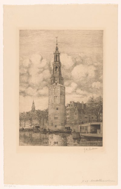 Montelbaanstoren by Jan Willem Lindeman (signed by artist)