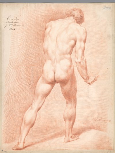 Standing Male Nude, Seen from the Back (1st Prize 1803) by Jan Willem Pieneman
