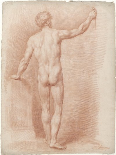 Standing Male Nude, Seen from the Back by Jan Willem Pieneman