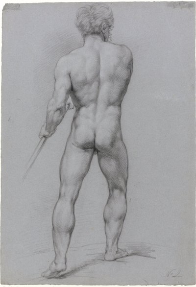 Standing Male Nude, Seen from the Back by Jan Willem Pieneman