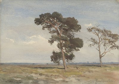 View of the Heath with Two Trees by Jan Willem van Borselen