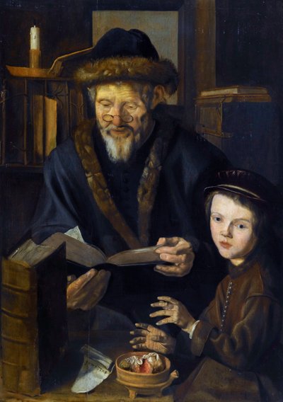 Winter Allegory, Philosopher and the Young Child by Jan Woutersz Stap