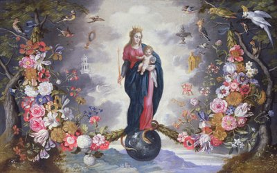 The Virgin and Child Surrounded by a Garland by Jan and Balen, Hendrik van Brueghel