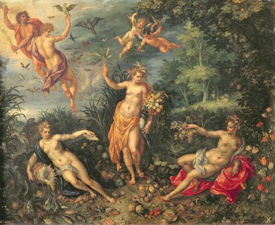 Abundance and the Four Elements by Jan and Clerk, H. Brueghel