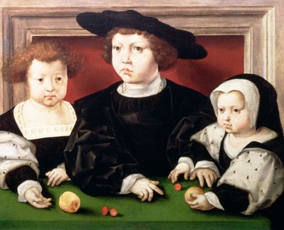 The Children of King Christian II of Denmark, Norway and Sweden; John, Christina and Dorothea by Jan Gossaert